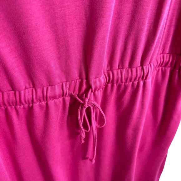 Adyson Parker Bright Pink Flutter Sleeve Knee Length Sun Dress Pockets Size XL - Picture 3 of 7